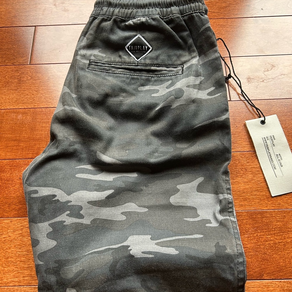 Fairplay Black Camo Jogger Pants — Elastic Waist Sweatpants